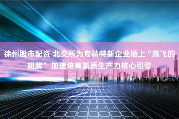 徐州股市配资 北交所为专精特新企业插上“腾飞的翅膀” 加速培育新质生产力核心引擎